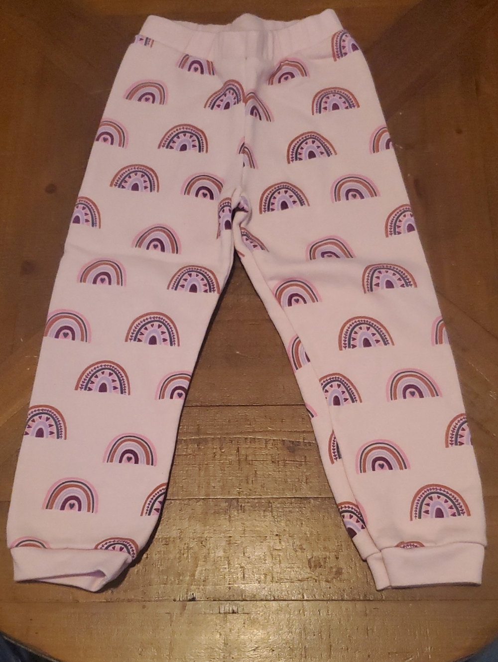 Garanimals Light Pink Joggers with Purple & Rose Rainbow Print
